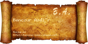 Benczur Azár névjegykártya